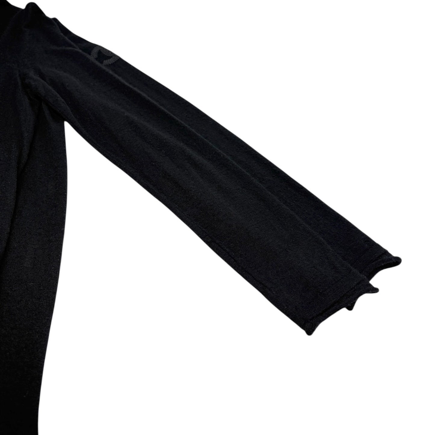 CHANEL Sport Vintage 09A CC Logo Cashmere Zipped Jacket #34 Sequins Black