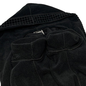 CHANEL Sport Vintage 09P CC Mark Logo Bathrobe #36 Terry Cloth Black Cotton