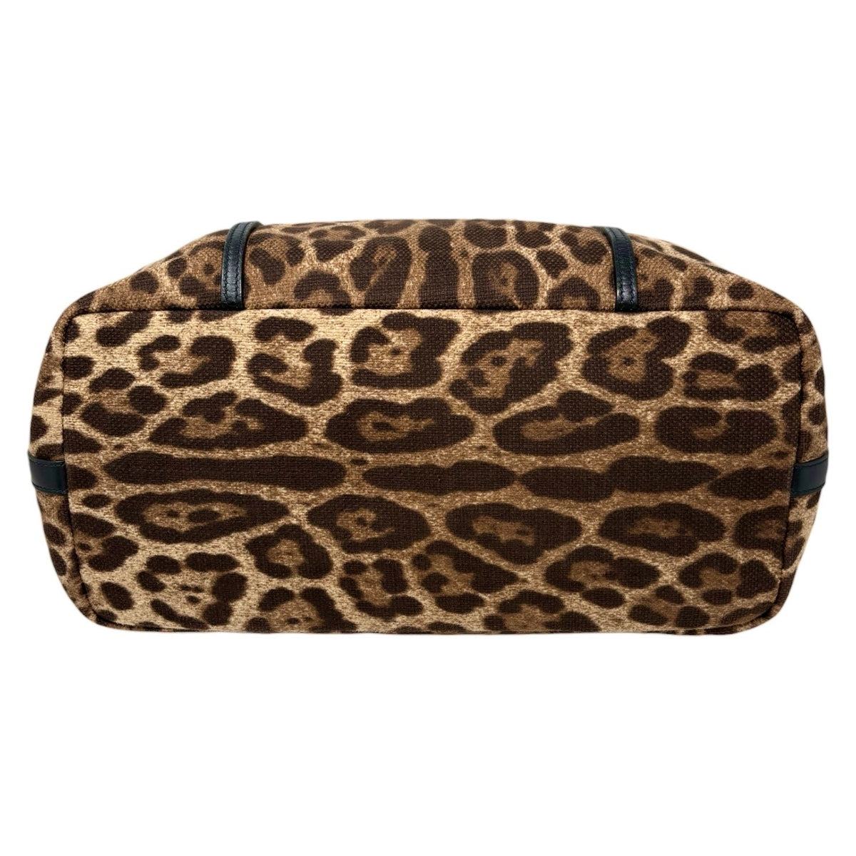 DOLCE&GABBANA Vintage Logo Leopard Large Tote Bag Brown Beige Canvas 902912
