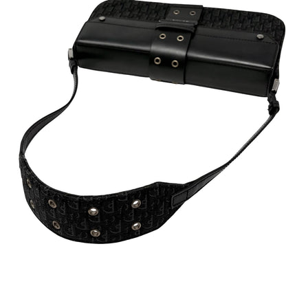 Christian Dior Vintage Street Chic Trotter Monogram Shoulder Bag Black 901846