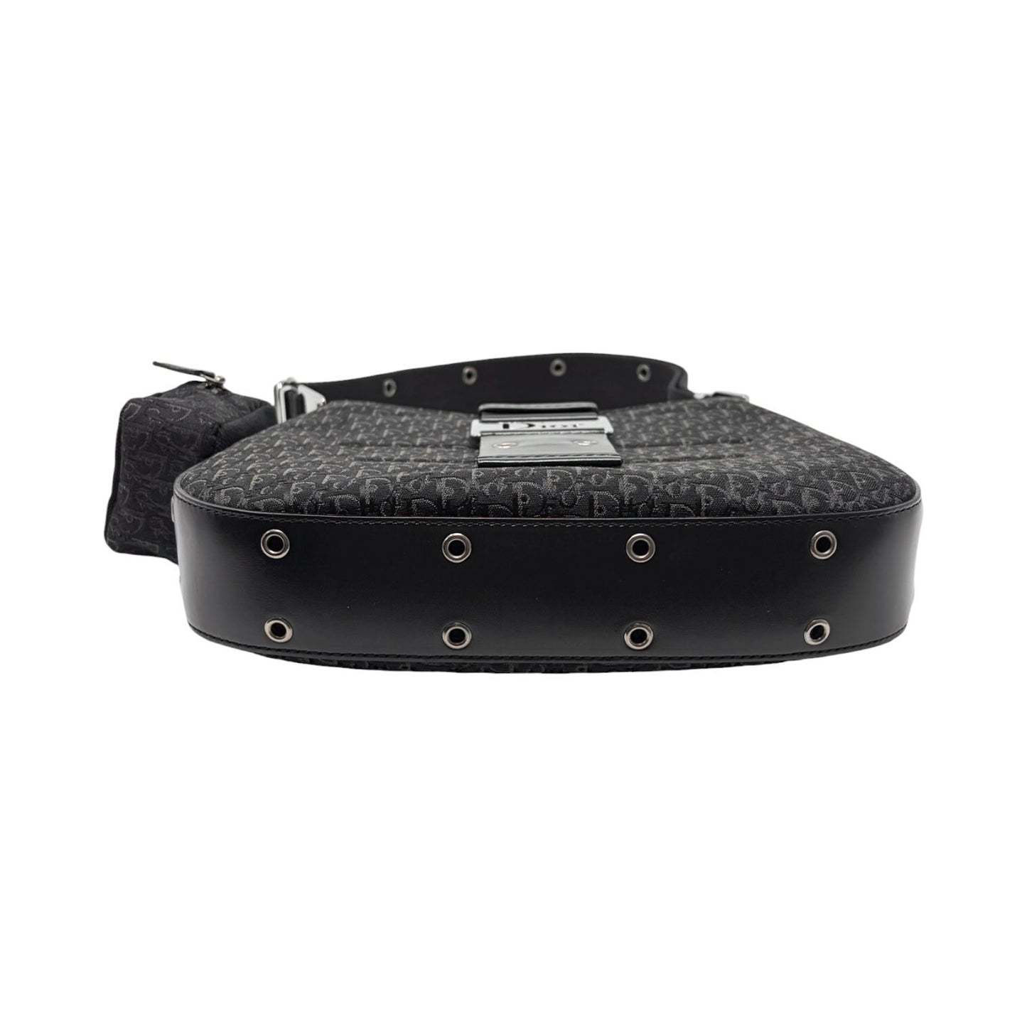 Christian Dior Vintage Street Chic Trotter Monogram Shoulder Bag Black 902443