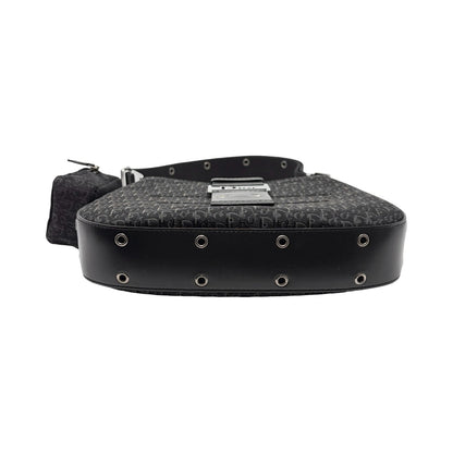 Christian Dior Vintage Street Chic Trotter Monogram Shoulder Bag Black 902443