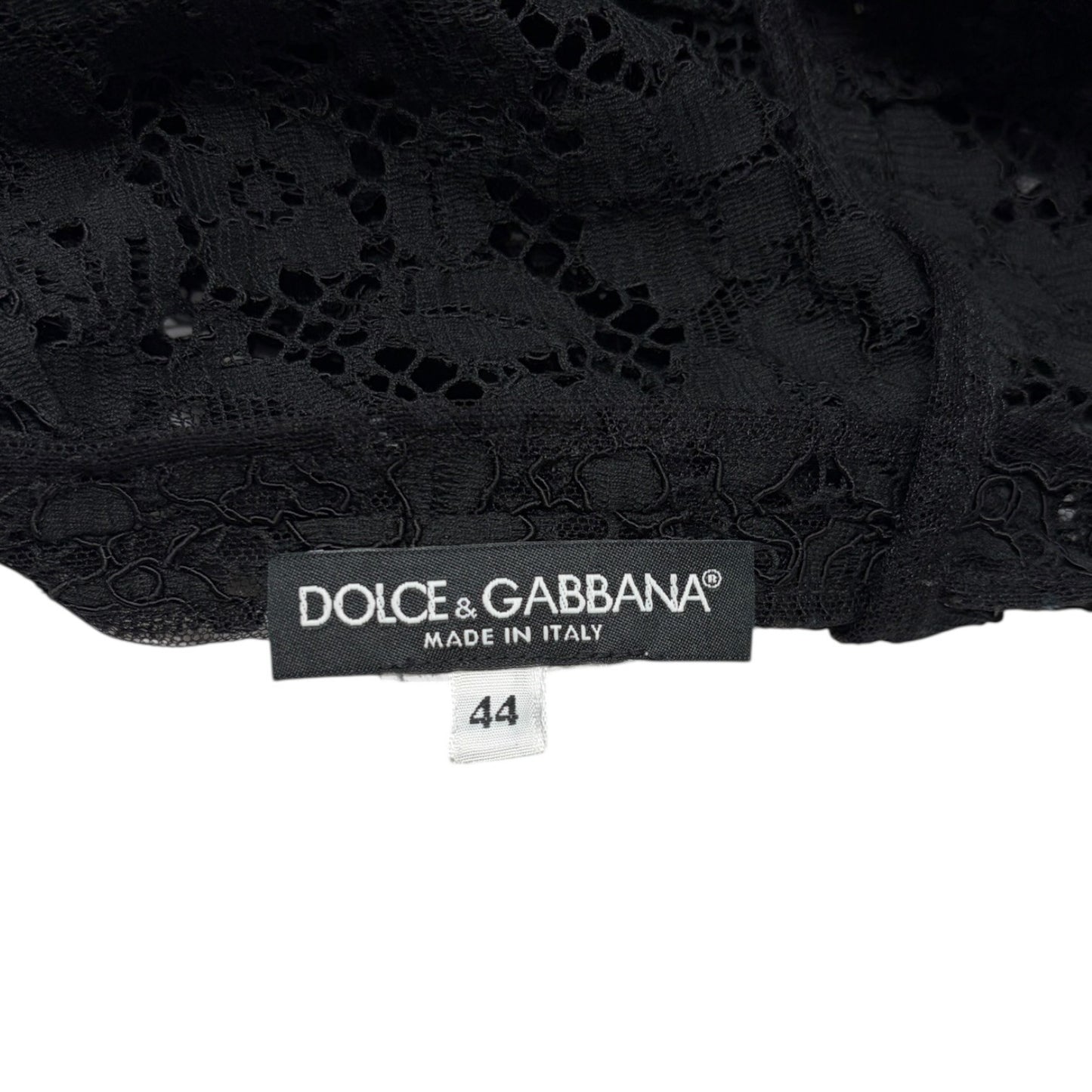 DOLCE&GABBANA Vintage Midi Floral Lace Camisole Dress #44 Black Cotton