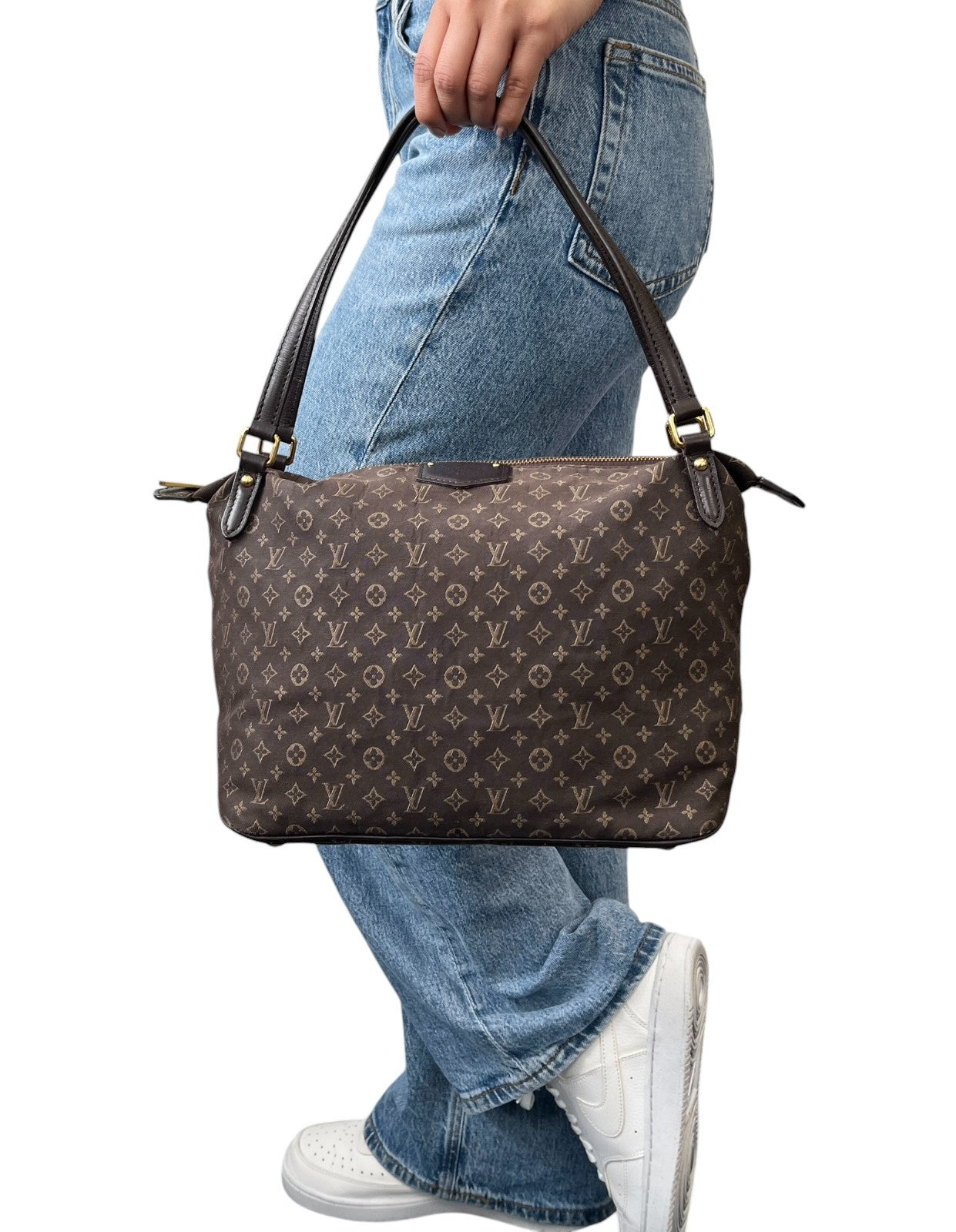 LOUIS VUITTON Vintage Monogram Idylle Ballade PM Canvas Shoulder Bag Brown Gold