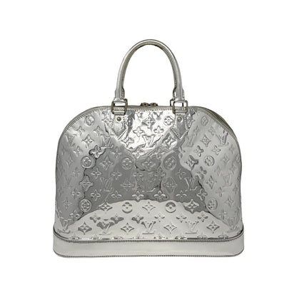 LOUIS VUITTON Vintage LV Monogram Miroir Alma GM Bag Metallic Silver 902368