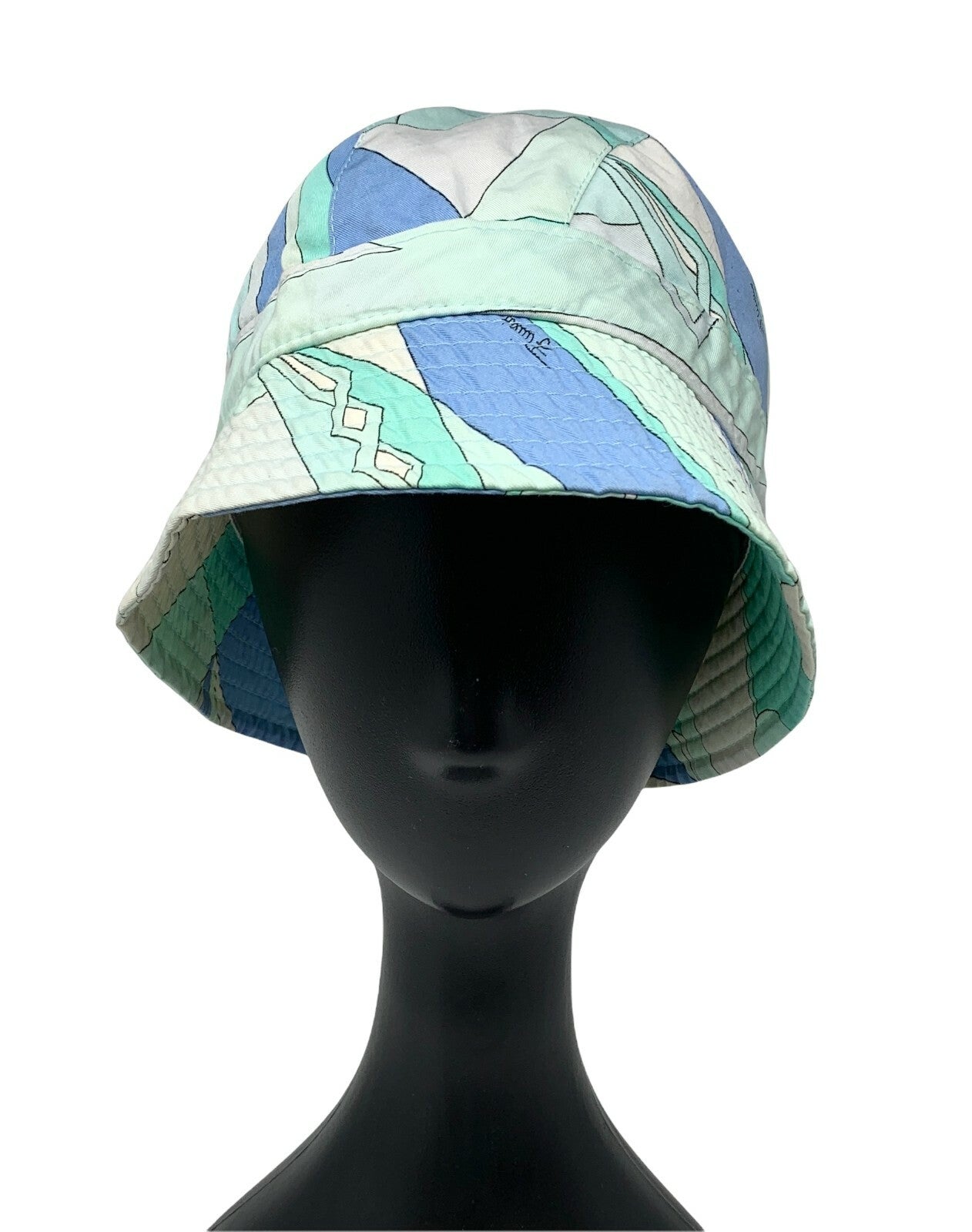 EMILIO PUCCI Logo Bucket Hat Accessory Green Blue Multicolor RankAB
