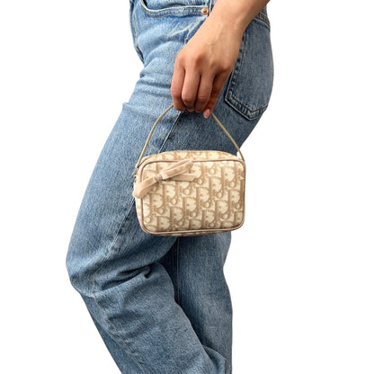 Christian Dior Vintage Trotter Monogram Romantique Mini Bag Beige PVC 902278