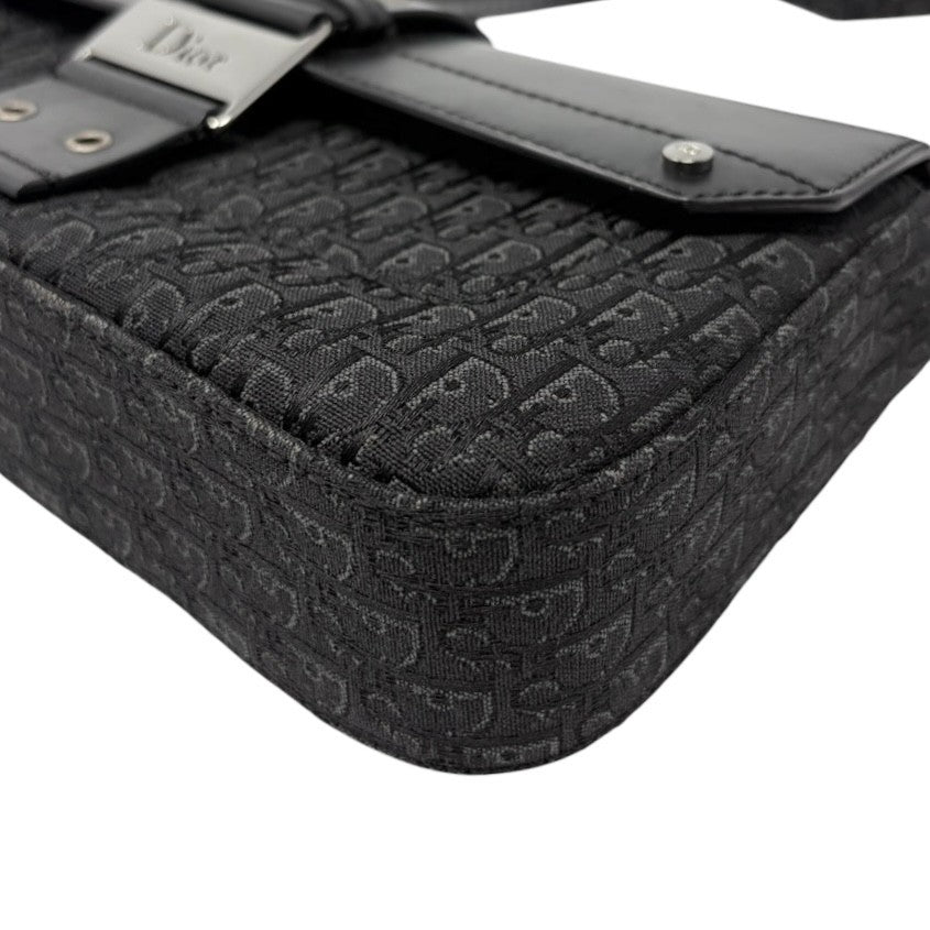 Christian Dior Vintage Street Chic Trotter Monogram Shoulder Bag Black 901846