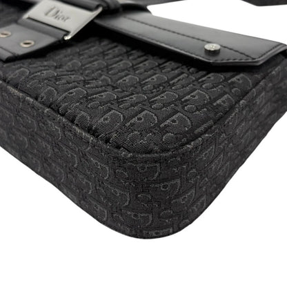 Christian Dior Vintage Street Chic Trotter Monogram Shoulder Bag Black 901846