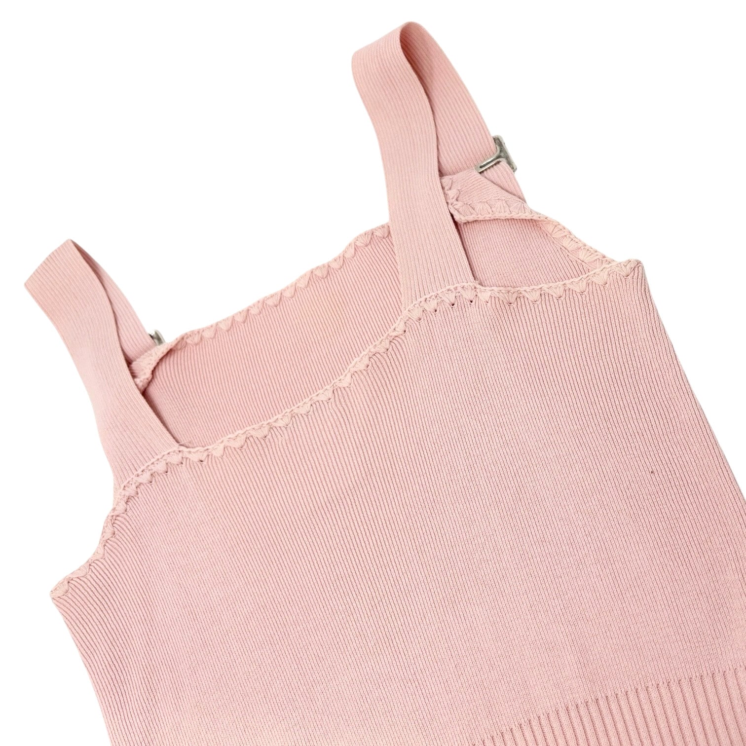 CHANEL Vintage 05C CC Logo Ribbed Knit Tank Top #38 Pink Cotton Camisole