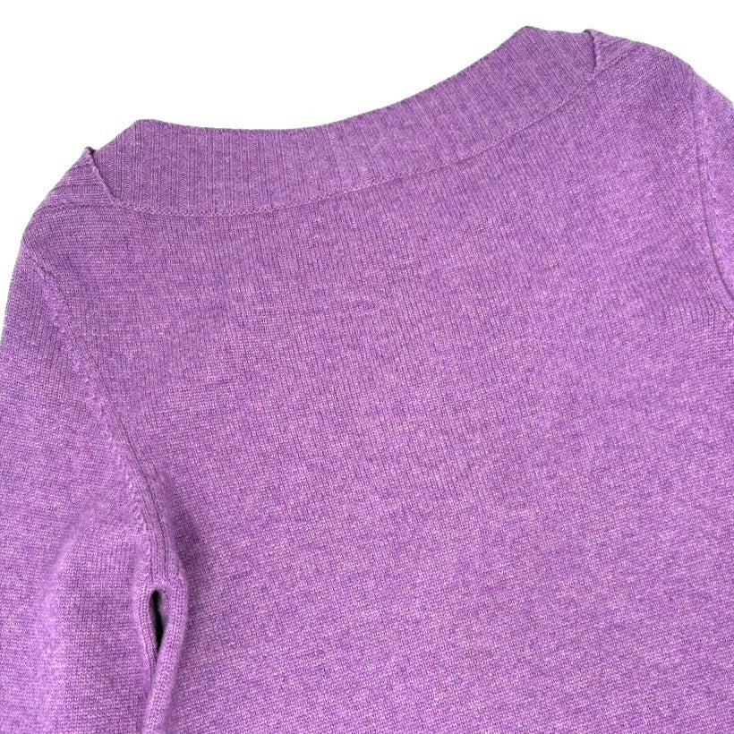 CHANEL Vintage P44445 CC Turnlock Logo Sweater Dress #34 Cashmere Purple Silver