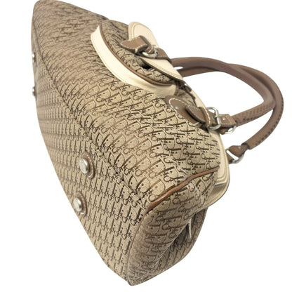 Christian Dior Vintage 2006 Trotter Monogram Shoulder Bag Beige Canvas 902543