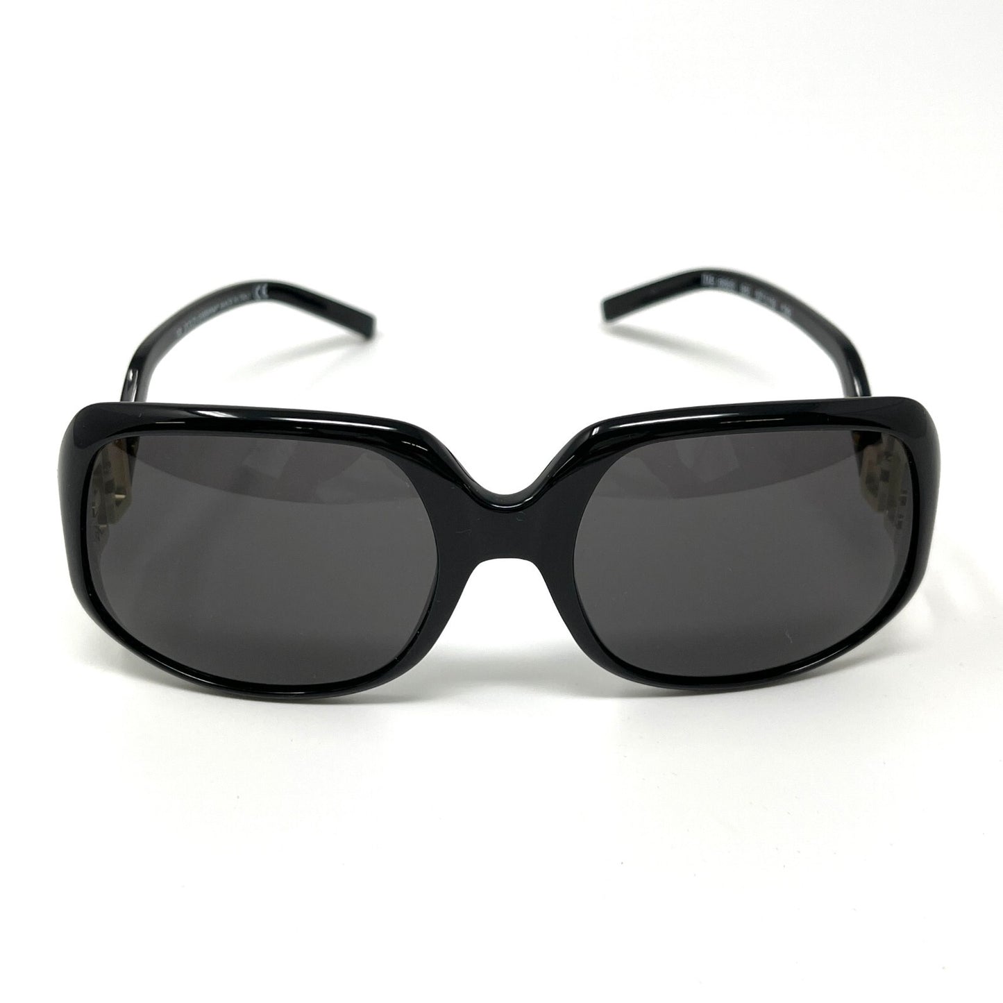 DOLCE&GABBANA Logo Sunglass Shades Accessory Rhinestone Black Glod RankA