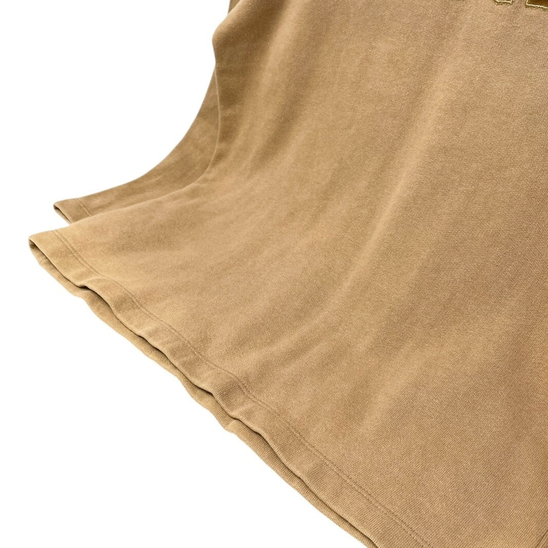 FENDI Vintage Big Logo Sweatshirt Top #38 Brown Cotton Velvet Long Sleeve