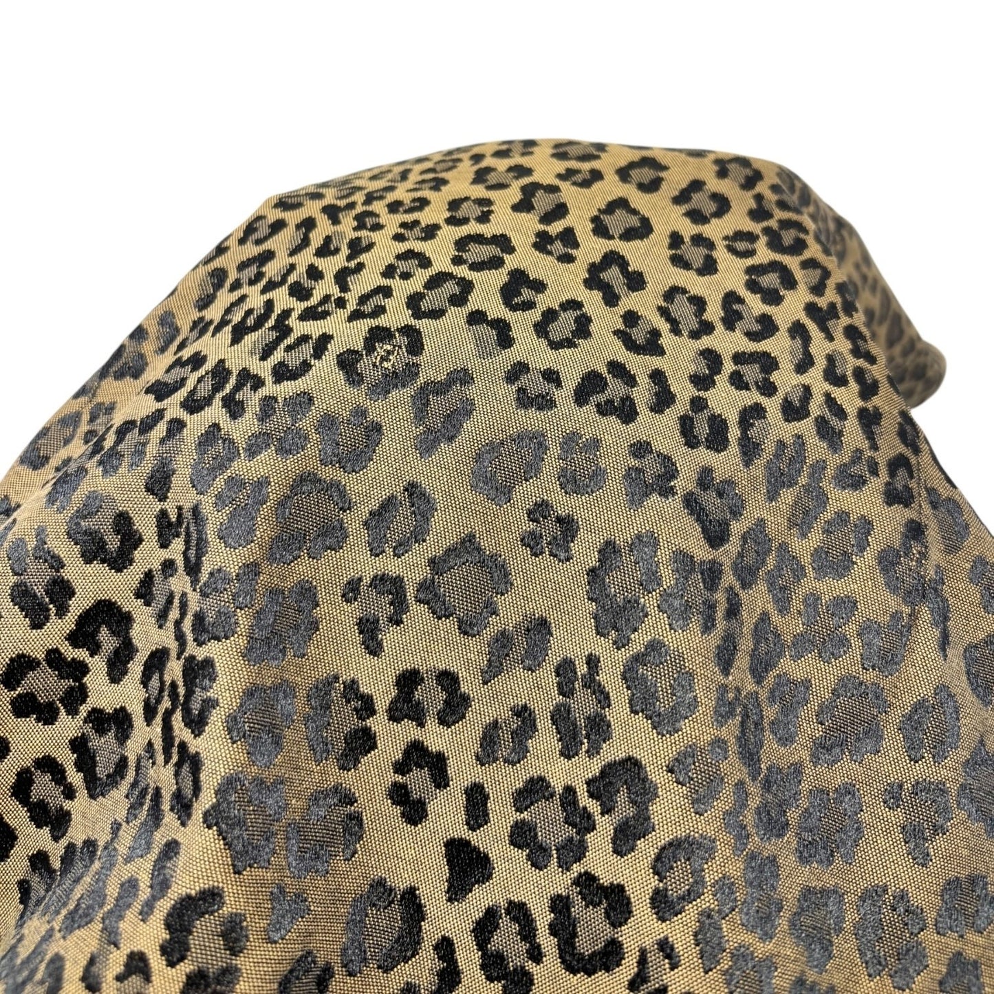 FENDI Vintage FF Logo Leopard Mini Dress One-piece #42 Brown Black Sleeveless
