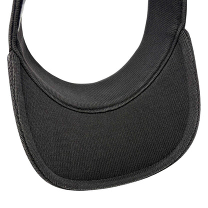 CHANEL Sport Vintage CC Logo Sun Visor Hat #M Black Beige Cotton 902496