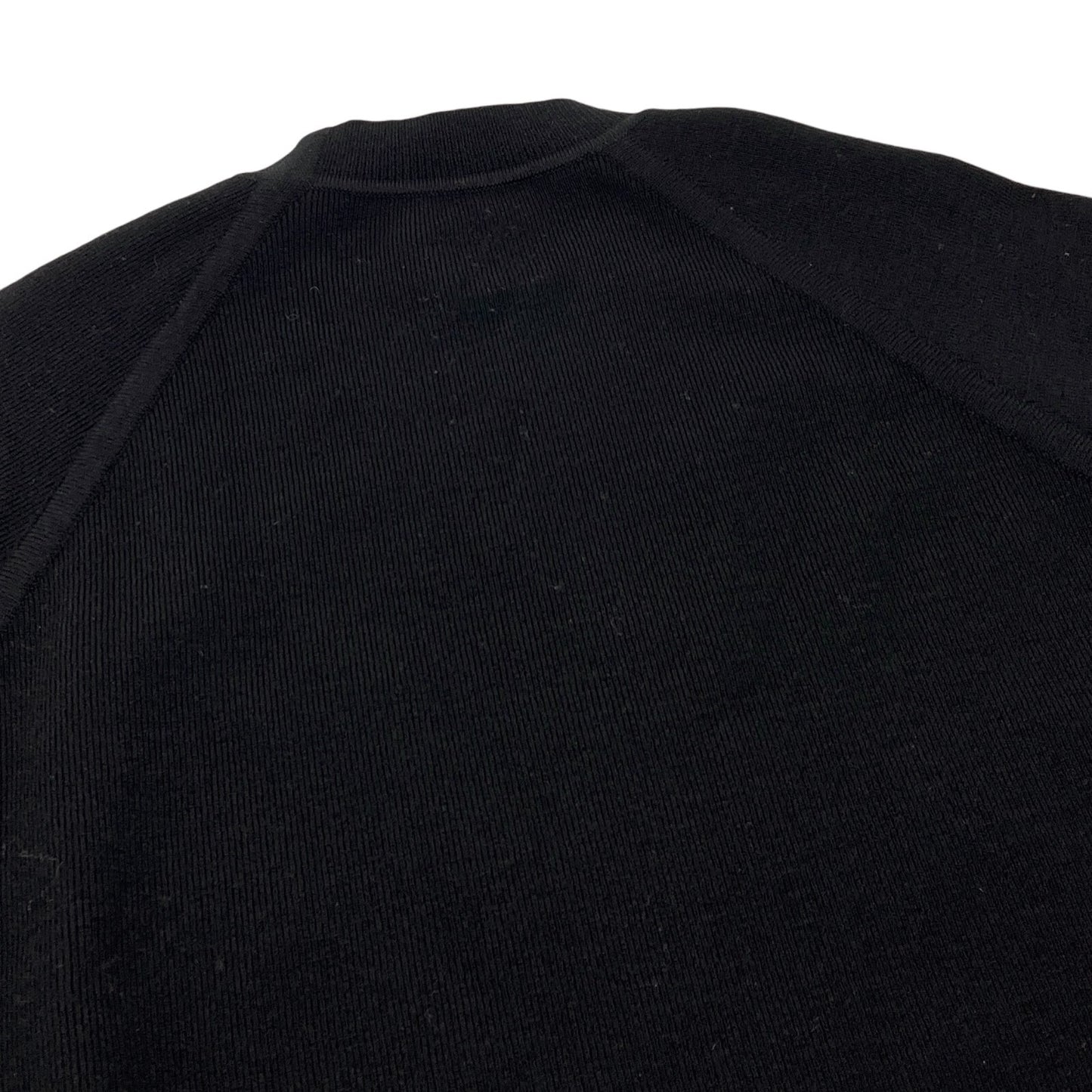 CHANEL Sport Vintage 04A CC Logo Knit Sweater Top #38 Mock Neck Black Wool