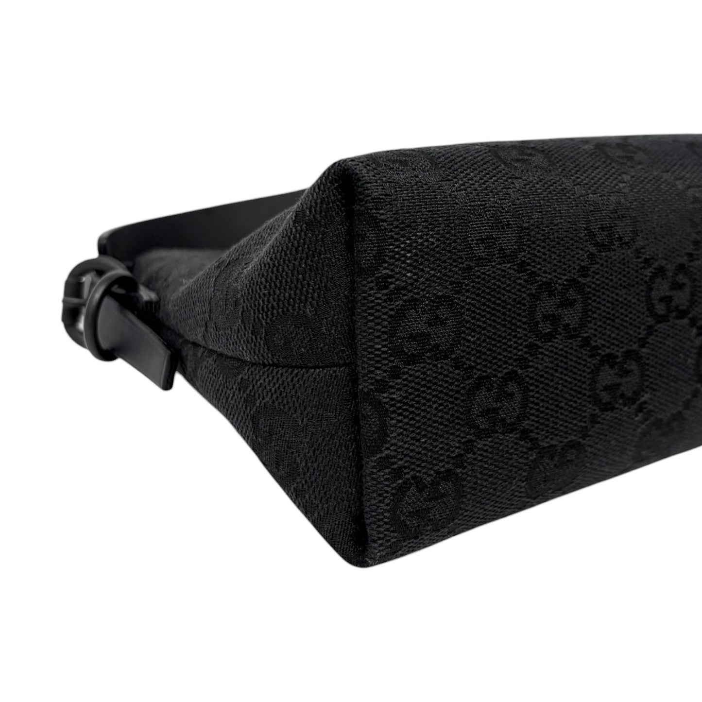 GUCCI Vintage GG Monogram Logo Canvas Mini Shoulder Bag Pochette Black 902092