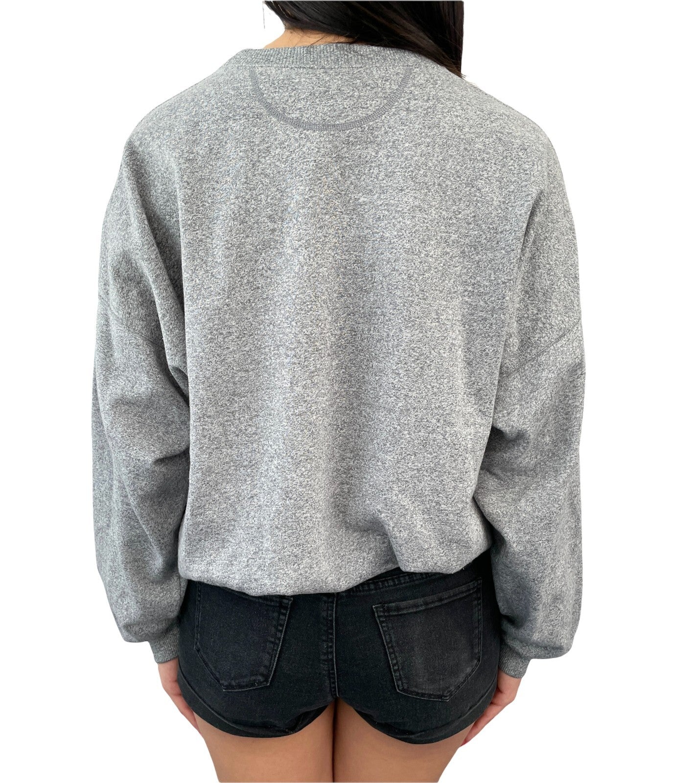 CHANEL Vintage 90s CC Logo Sweatshirt Pullover Long Sleeve Gray Black Cotton