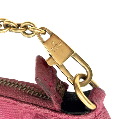 GUCCI Vintage Horsebit GG Monogram Micro Bag Pouch Pink Gold Canvas 901845