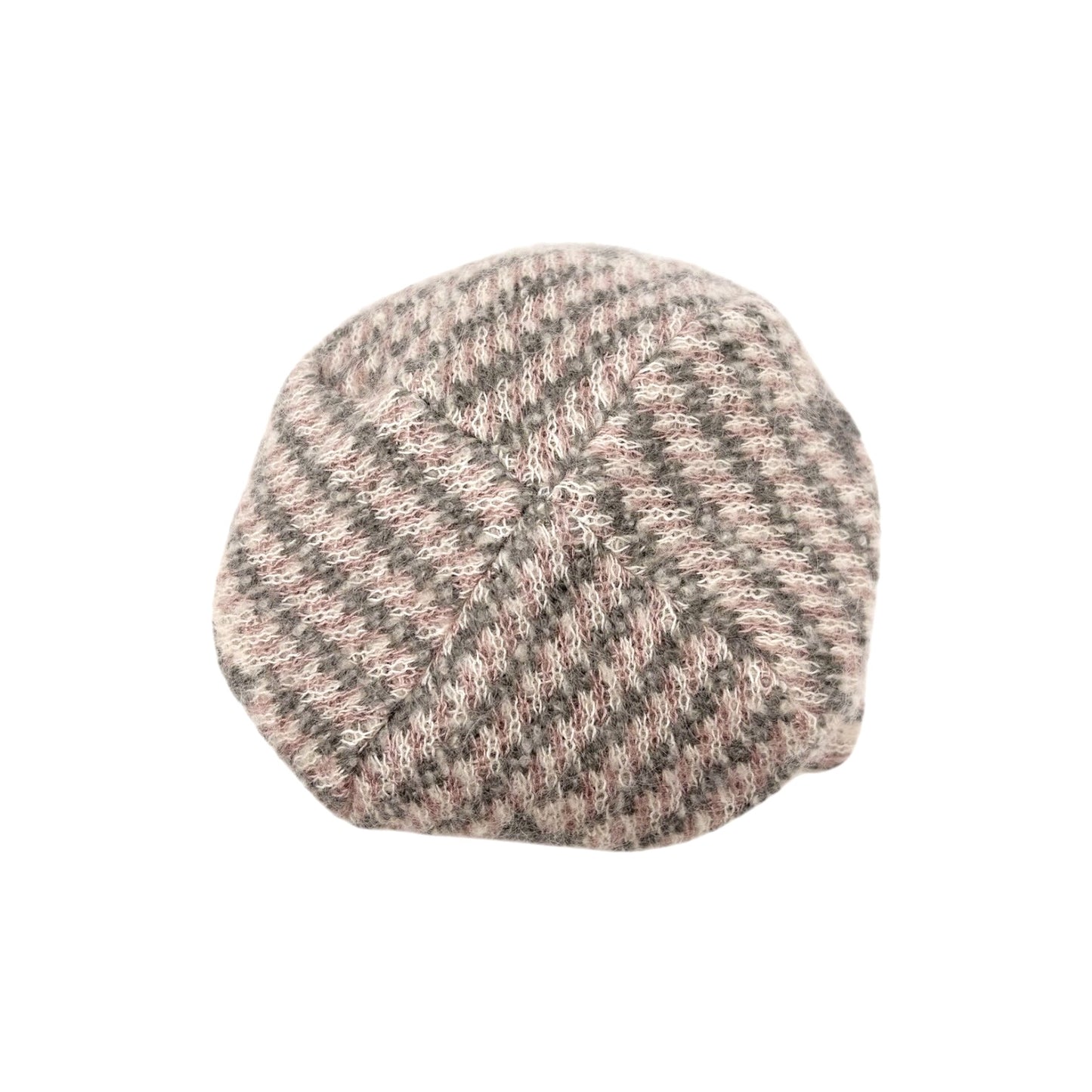 LOUIS VUITTON Vintage Knit Cap Beanie Hat Mohair Wool Gray Multicolor LV Logo