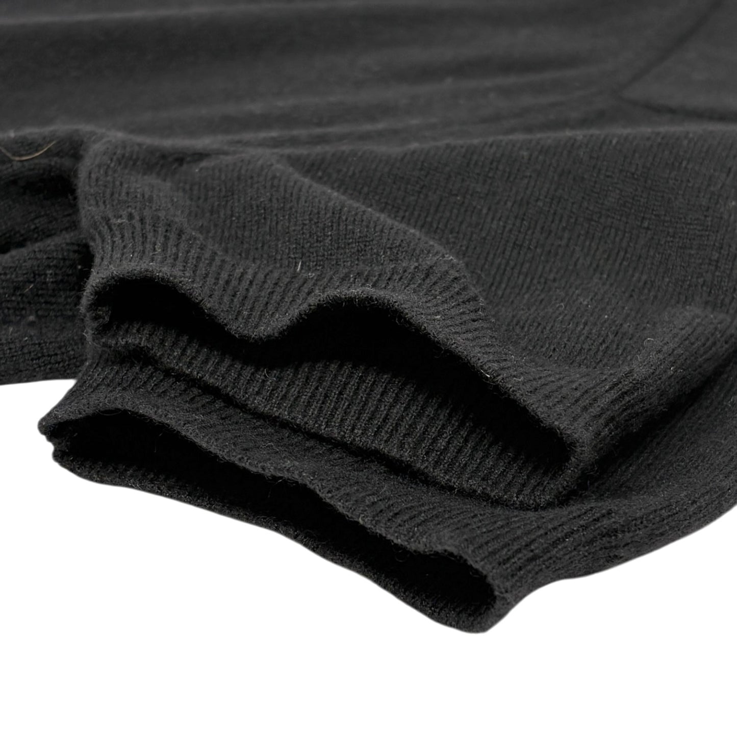 CHANEL Vintage 96A CC Logo Button Knit Top T-shirt #40 Black White Cashmere