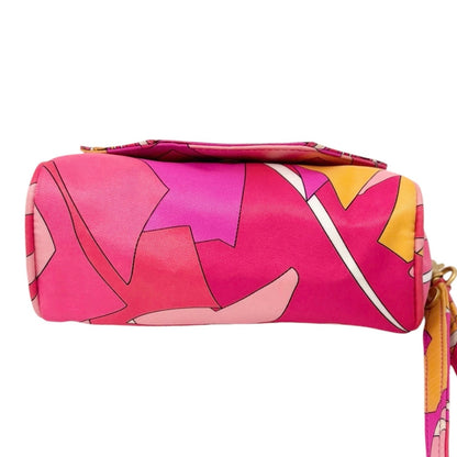 EMILIO PUCCI Vintage Logo Geometric Print Wristlet Clutch Bag Pink 902805