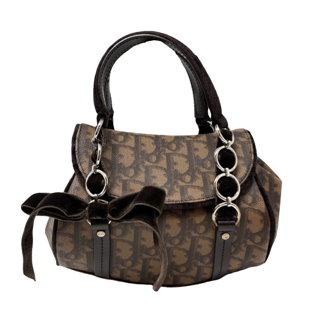 Christian Dior Vintage 2005 Romantique Trotter Monogram Mini Bag Brown 901843