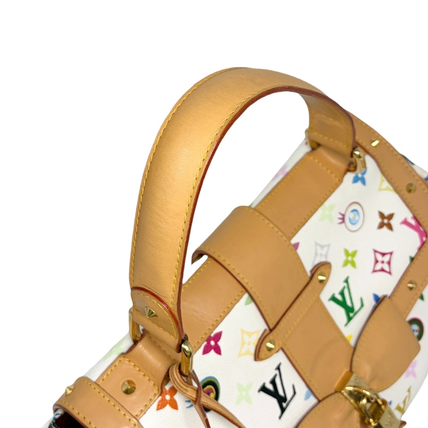 LOUIS VUITTON Vintage Eye Love Monogram Multicolor Key Tote Bag Beige 106912