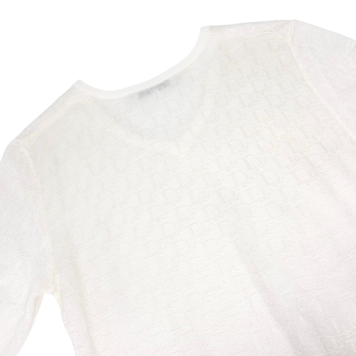 Christian Dior Vintage Trotter Monogram V-neck T-shirt Top #M White 902430