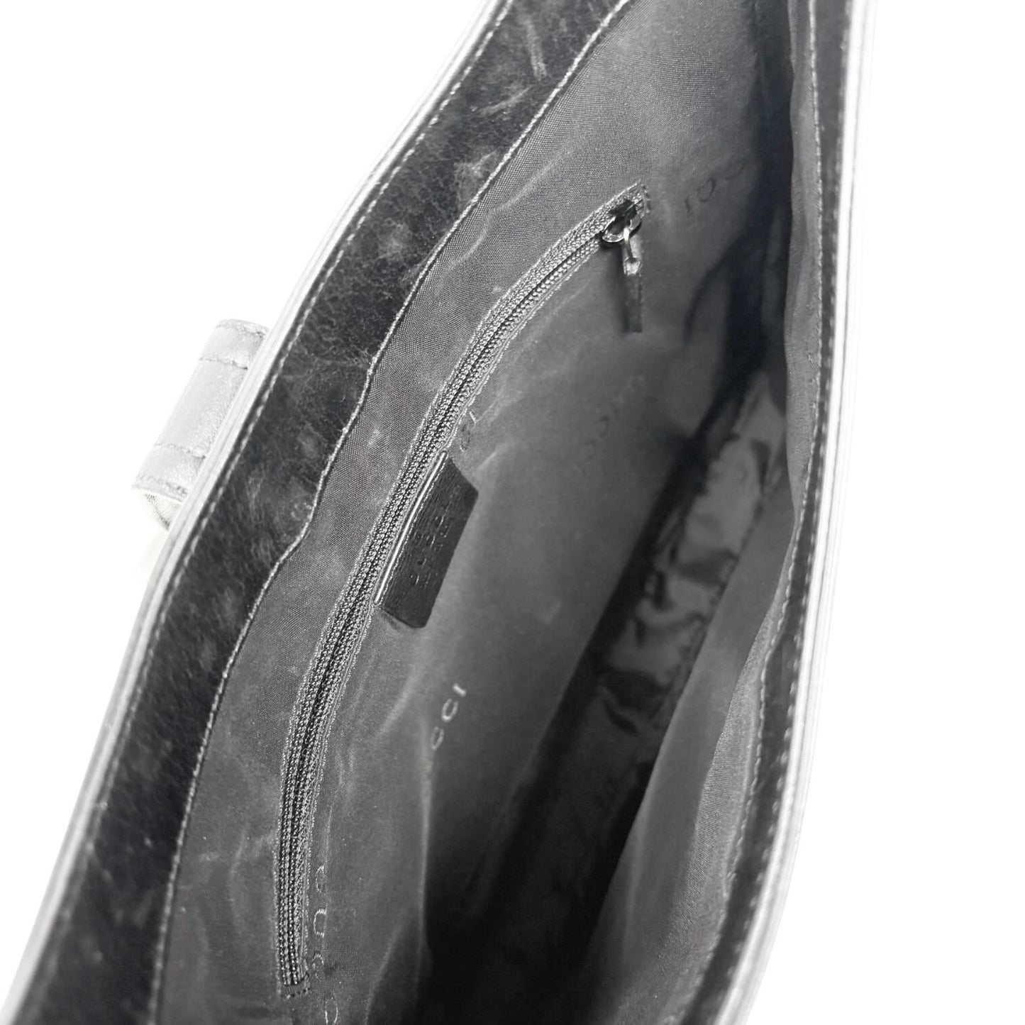 GUCCI Vintage G Square GG Monogram Shoulder Bag Magnetic Black Gold Leather