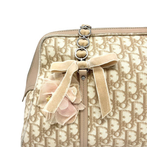 Christian Dior Vintage 2005 Romantique Trotter Monogram Shoulder Bag Cream