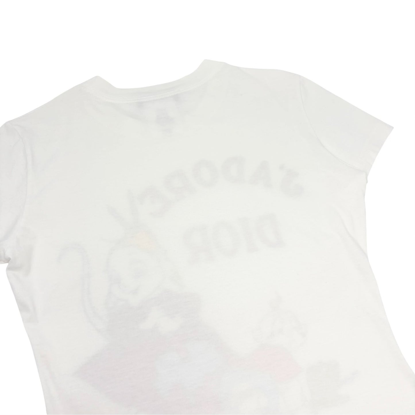 Christian Dior Vintage 2002 J'ADORE Logo Cartoon T-shirt Top #38 White 902451