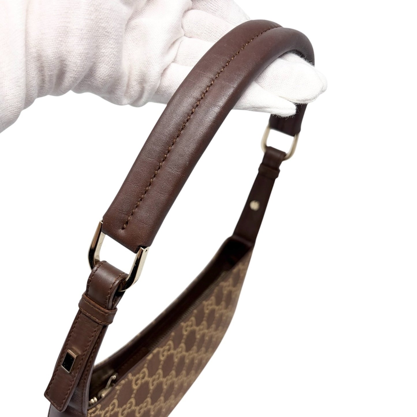 GUCCI Vintage GG Monogram Mini Shoulder Bag Pochette Brown Canvas 901851