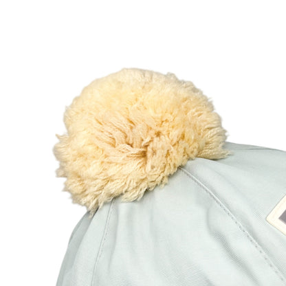CHANEL Sport Vintage CC Logo Knit Pompom Beanie Hat Cap #M Blue Beige 902497