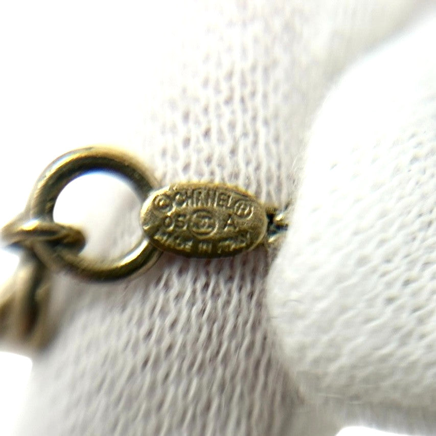 CHANEL Vintage 05A CC Logo Chain Necklace Fashion Jewelry Gold Metal Snowflake