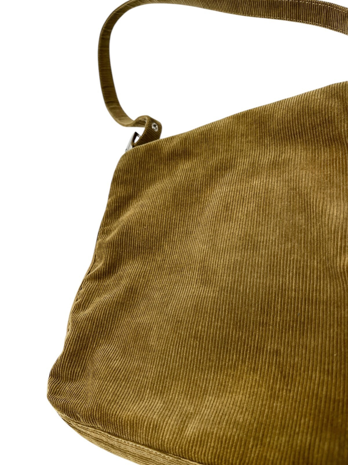 FENDI Vintage FF Logo Mamma Baguette Shoulder Bag Corduroy Brown Silver Cotton
