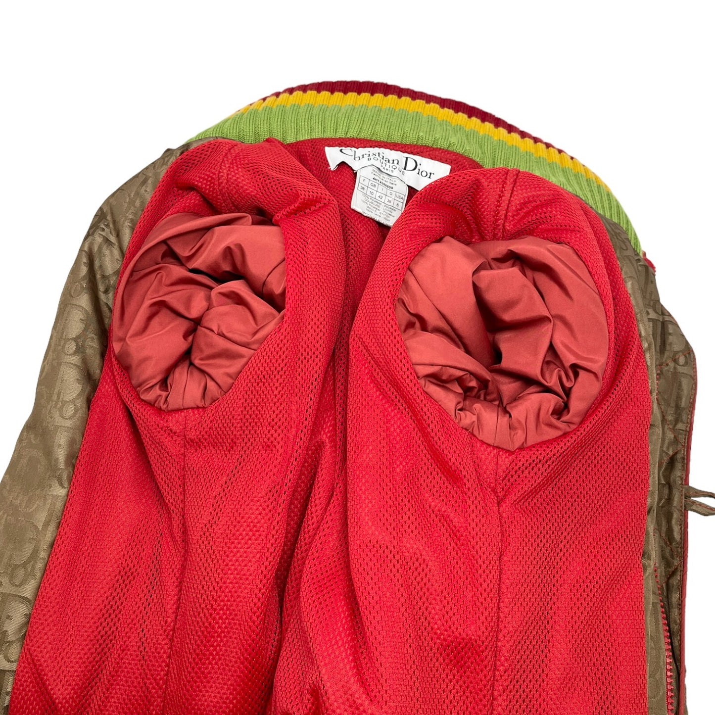 Christian Dior Vintage Trotter Monogram Rasta Coat #38 Hoodie Brown Rank AB+