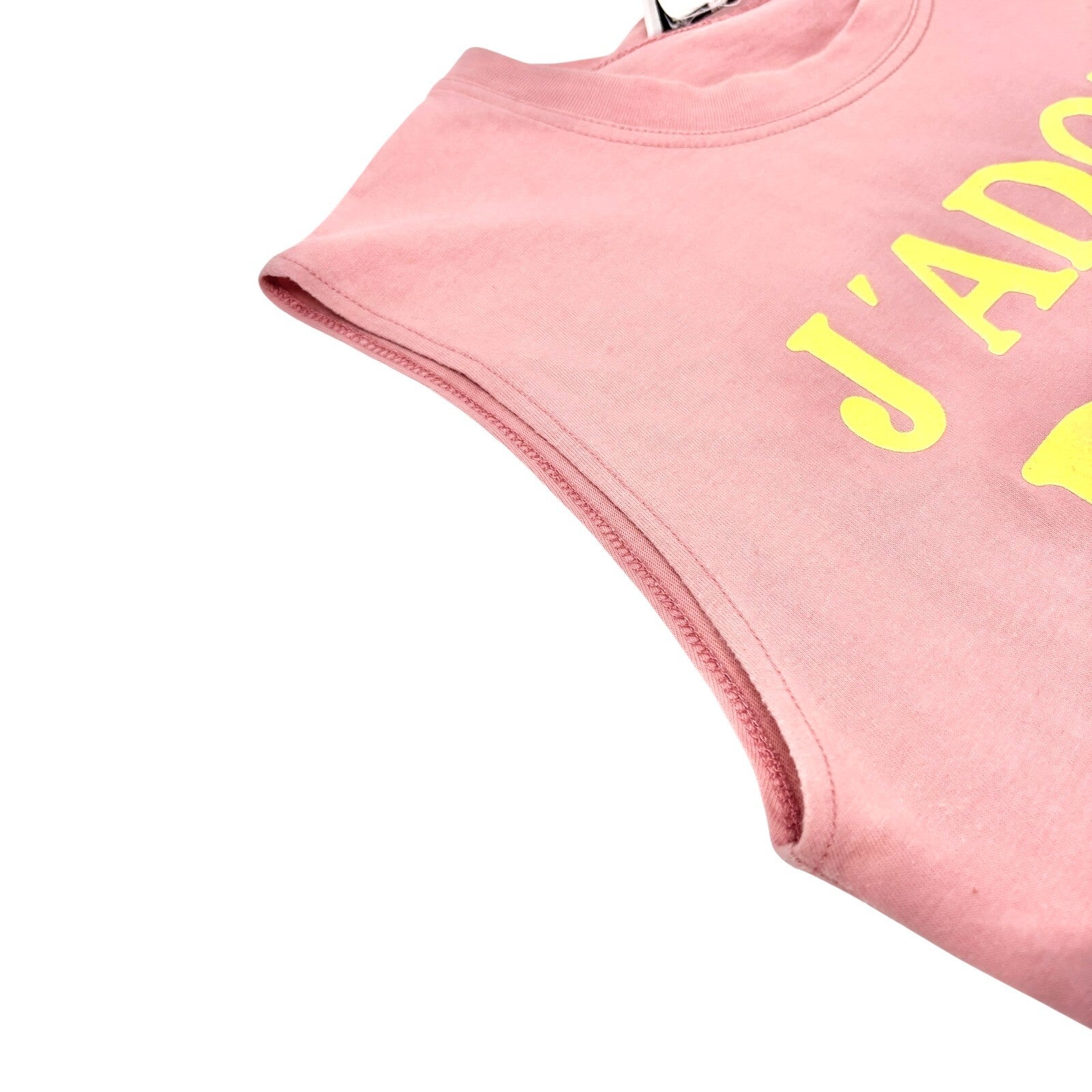 Christian Dior Vintage 2002 J'ADORE Logo Tank Top #38 Pink Yellow Sleeveless