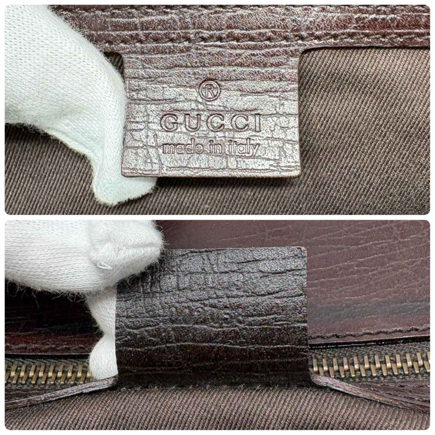 GUCCI Vintage GG Monogram Horsebit Chain Tote Bag Beige Brown Canvas 901926