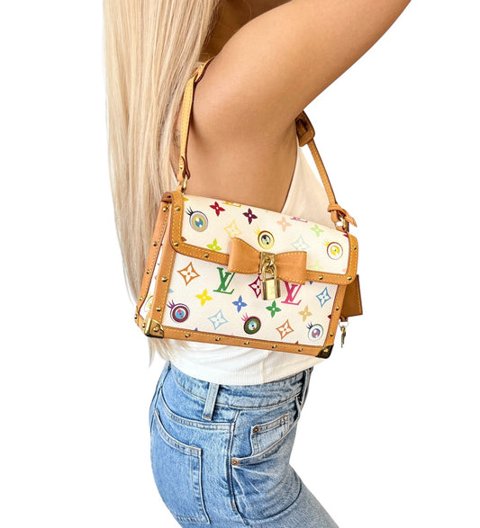 LOUIS VUITTON Vintage M92055 Eye Love Monogram Pochette Eye Miss You Bag