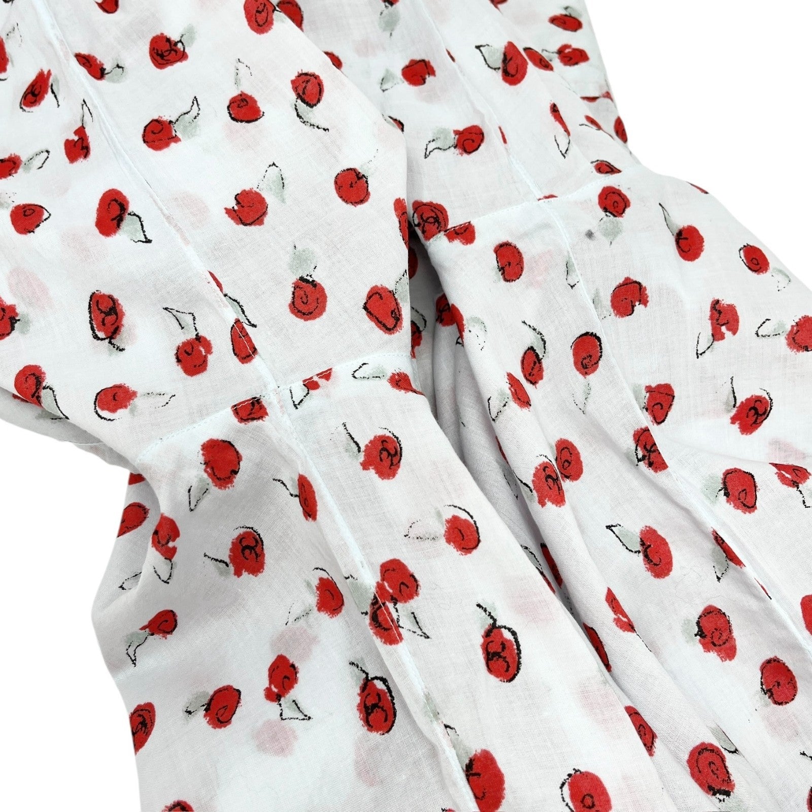 CHANEL Vintage 99S CC Logo Flower Print Shirt Top #44 Button Light Blue Red