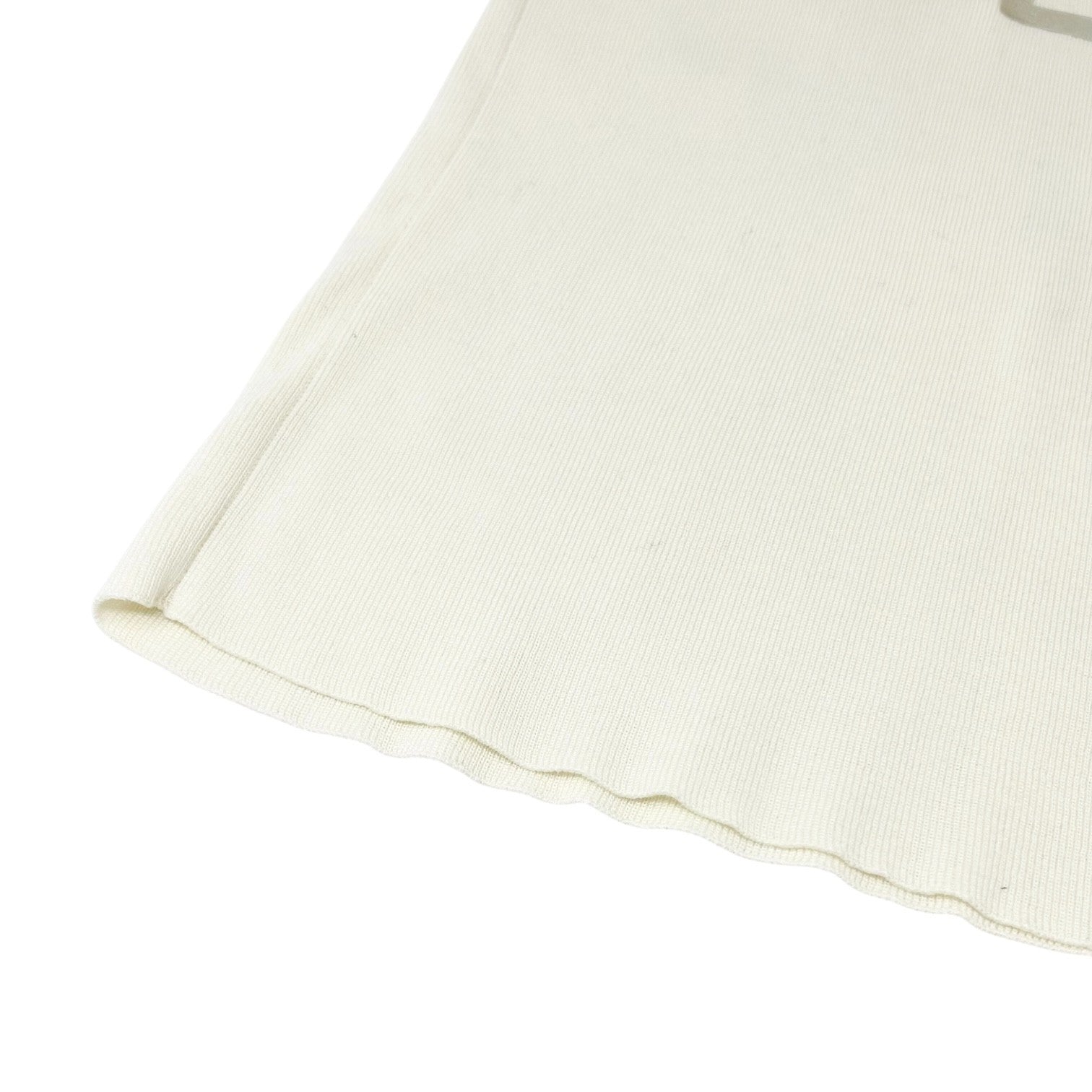 CHANEL Vintage 01P CC Logo Tank Top #46 White Cream Silver Cotton Sleeveless