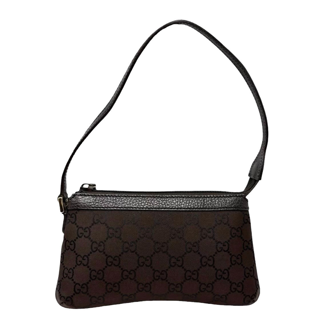 GUCCI Vintage GG Monogram Mini Shoulder Bag Pochette Brown Nylon 902311