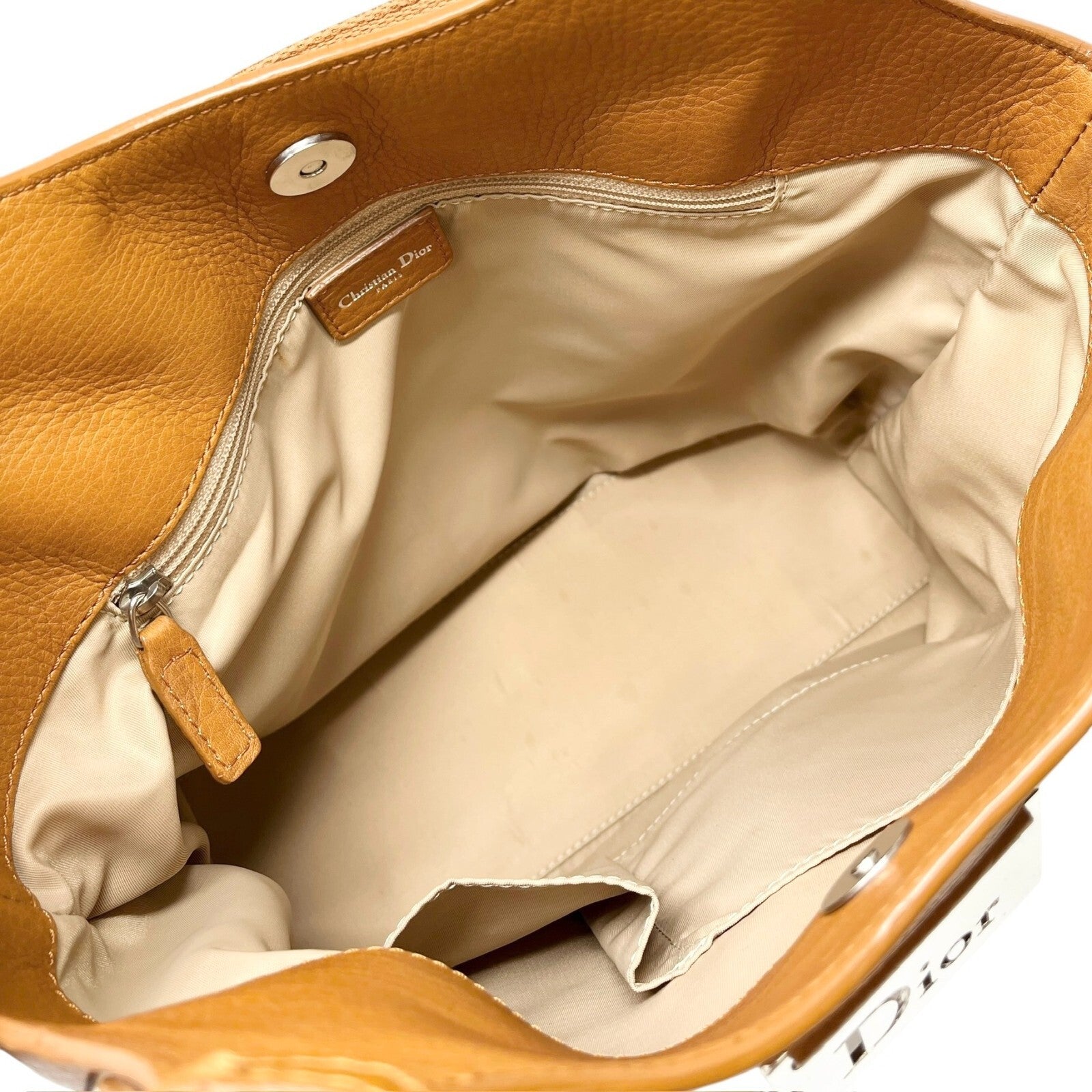 Christian Dior Vintage Trotter Monogram Street Chic Shoulder Bag Beige Canvas