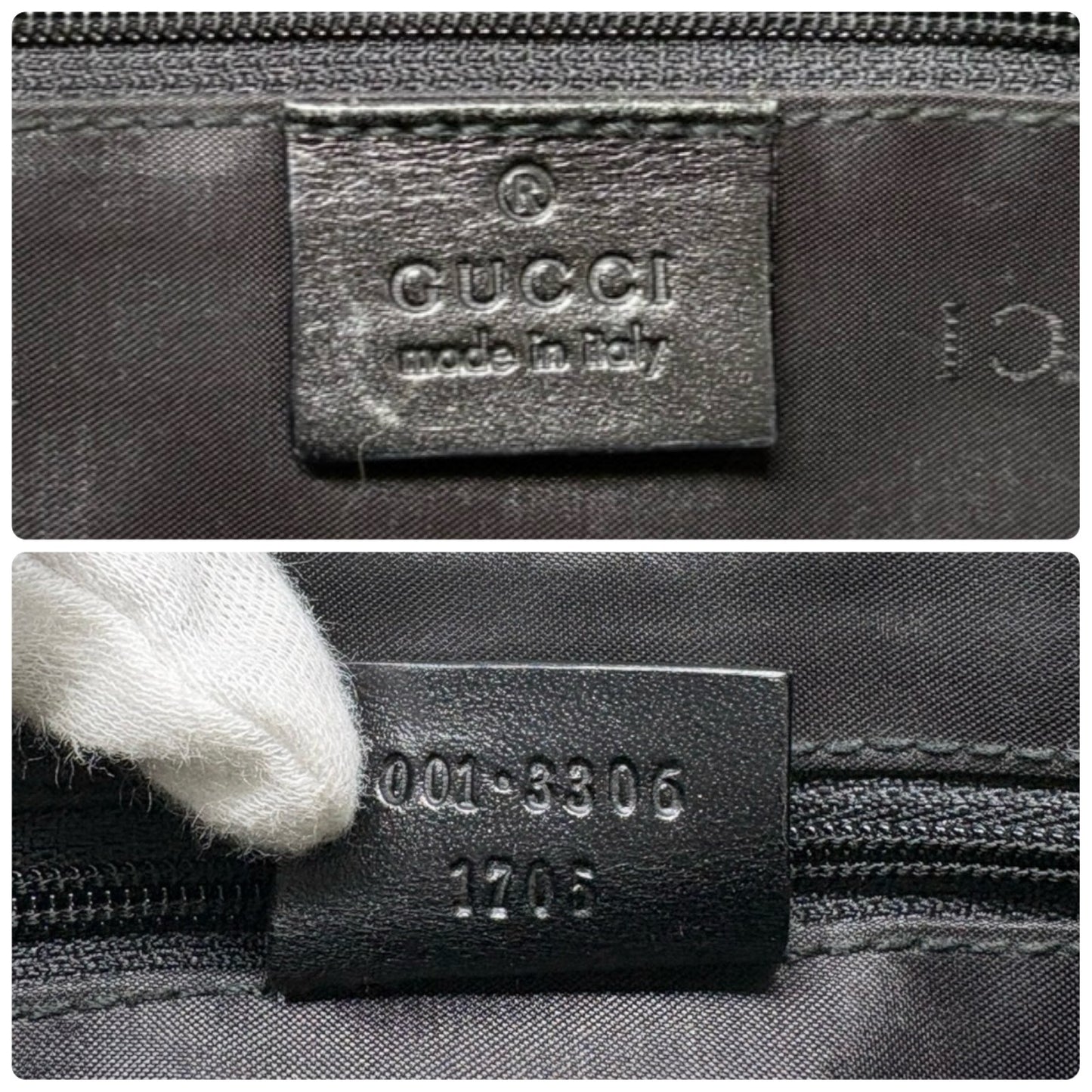 GUCCI Vintage Jackie Logo Velvet Hobo Shoulder Bag Handbag Black Silver Leather