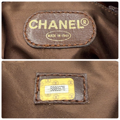 CHANEL Vintage CC Logo Stitch Tassel Shoulder Crossbody Bag Brown 902921