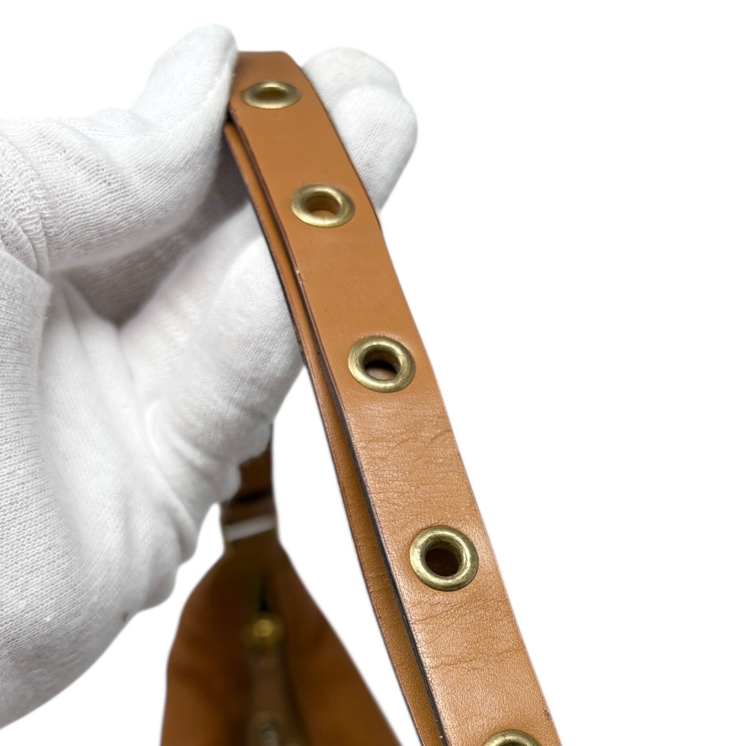 Christian Dior Vintage 2003 Street Chic Shoulder Hobo Bag Brown Gold Leather