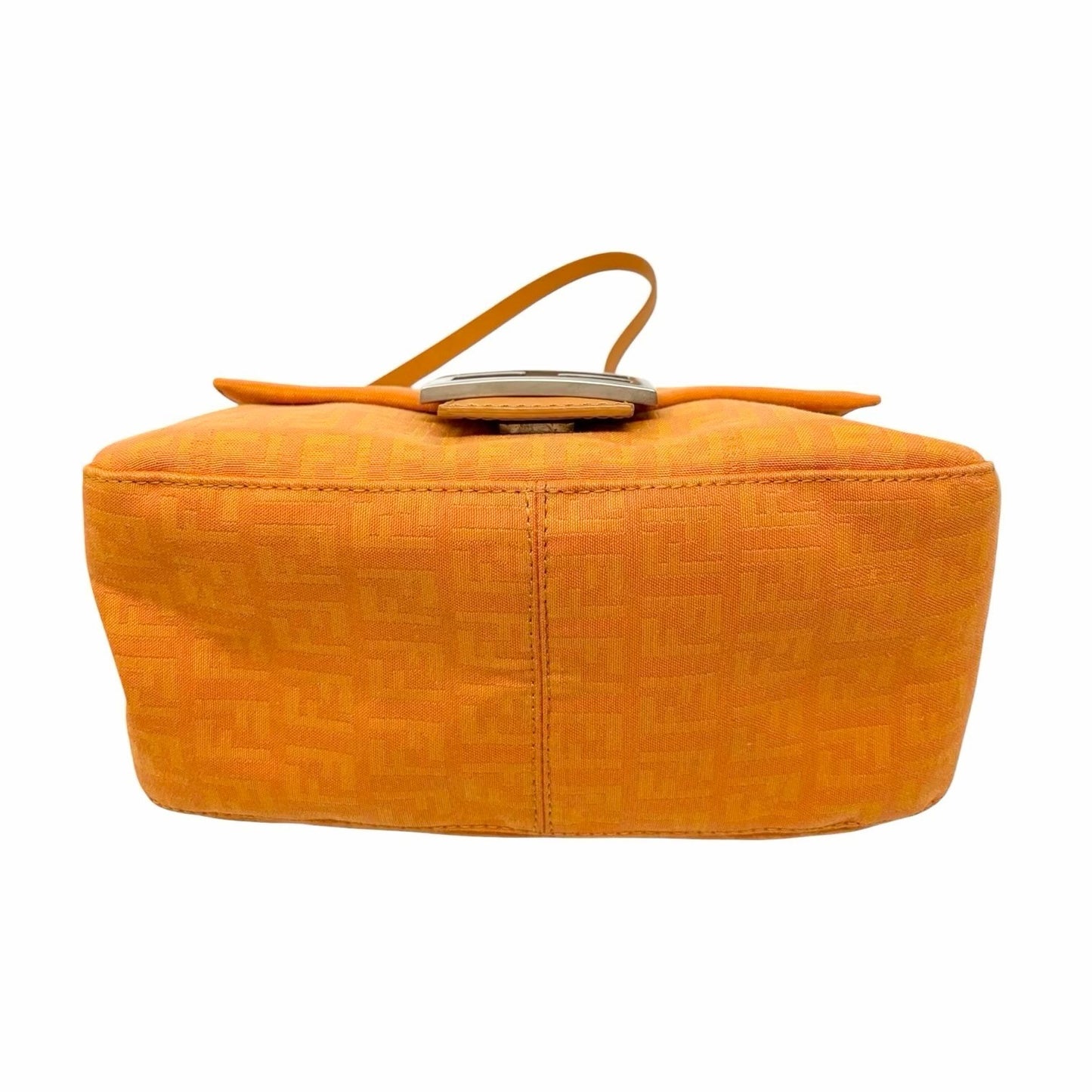 FENDI Vintage Logo Zucchino Mamma Baguette Mini Shoulder Bag Orange 902036