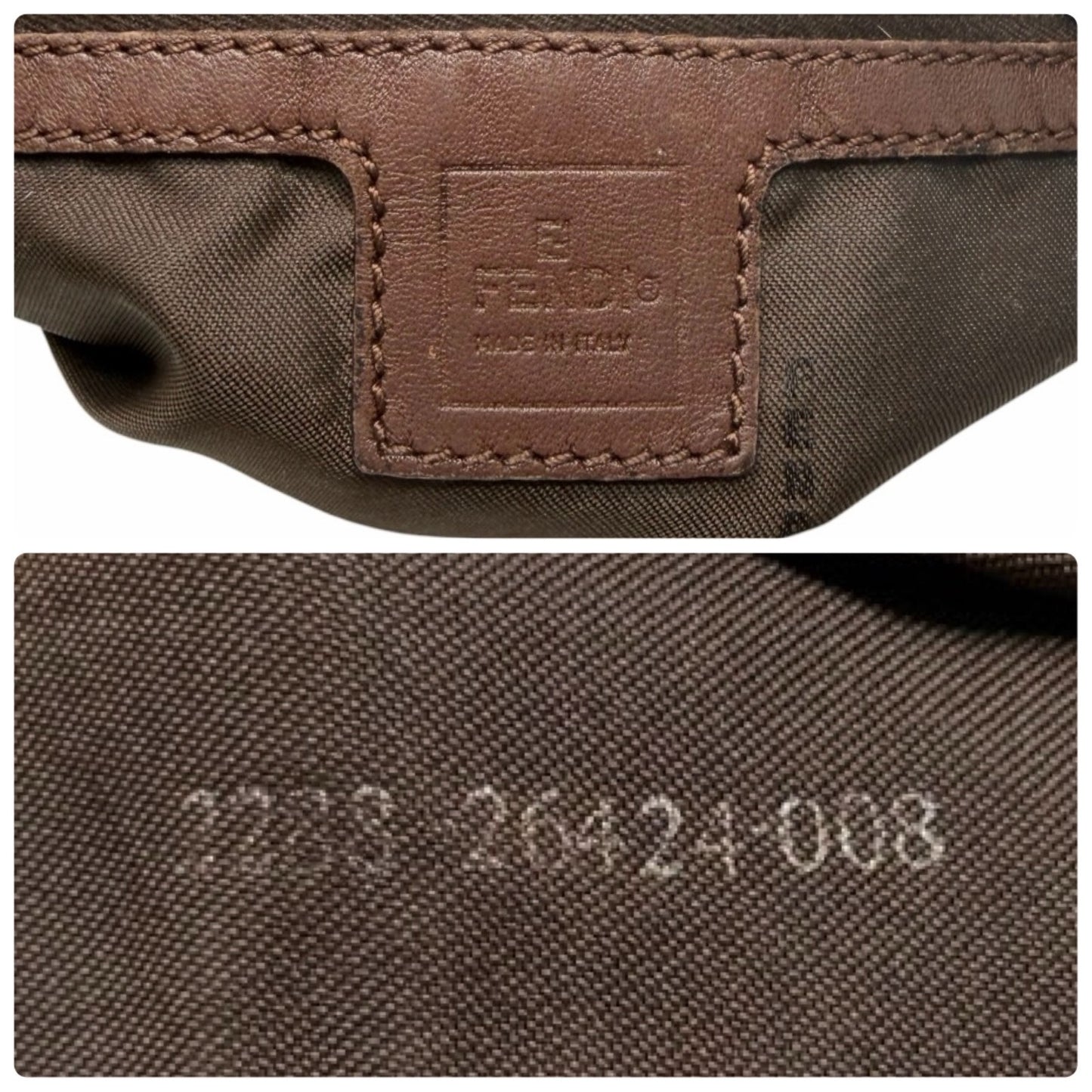 FENDI Vintage FF Logo Zucca Mamma Baguette Canvas Shoulder Bag Brown 901836